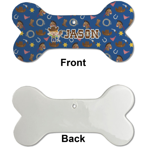 Blue Western Ceramic Flat Ornament - Bone Front & Back Single Print (APPROVAL)