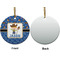 Blue Western Ceramic Flat Ornament - Circle Front & Back (APPROVAL)