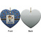 Blue Western Ceramic Flat Ornament - Heart Front & Back (APPROVAL)