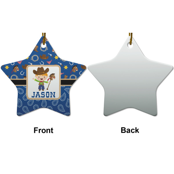 Blue Western Ceramic Flat Ornament - Star Front & Back (APPROVAL)