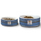 Blue Western Ceramic Dog Bowls - Size Comparison