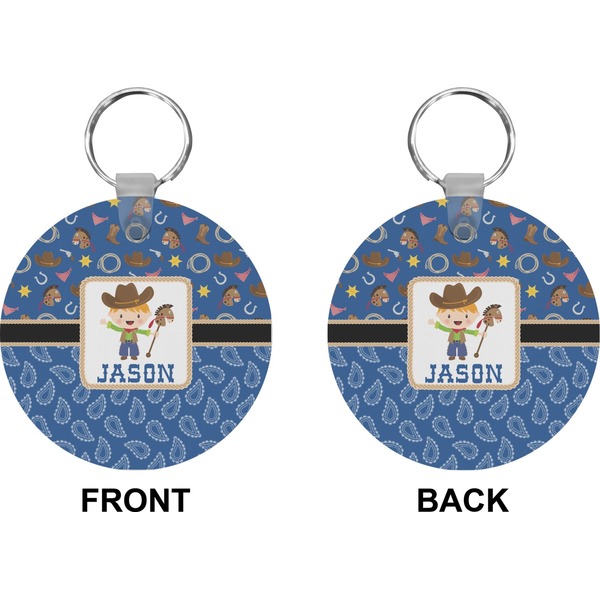Blue Western Circle Keychain (Front + Back)