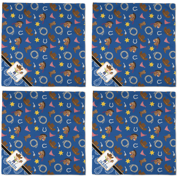 Blue Western Cloth Napkins - Personalized Dinner (APPROVAL) Set of 4