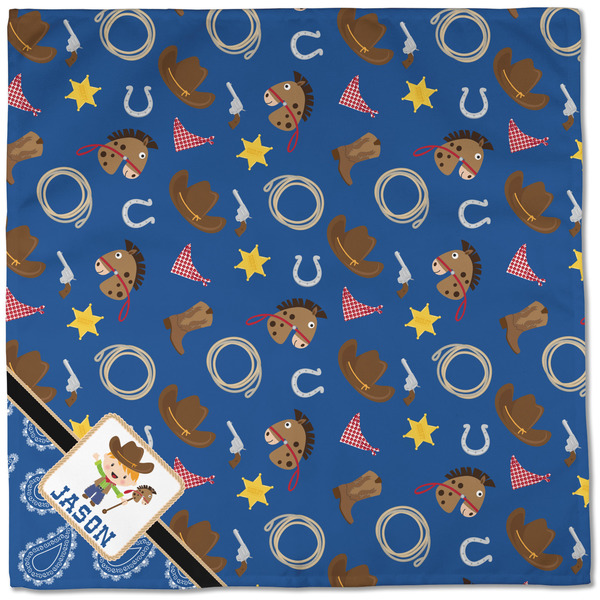 Blue Western Cloth Napkins - Personalized Dinner (Full Open)