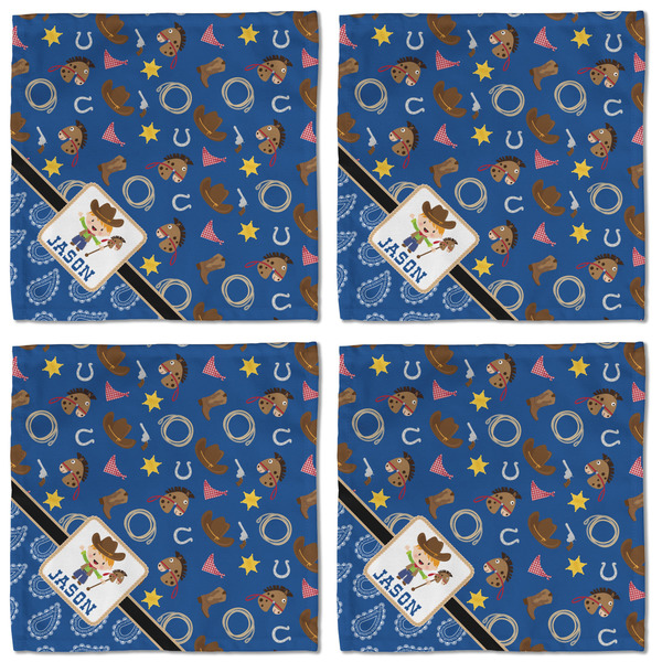 Blue Western Cloth Napkins - Personalized Lunch (APPROVAL) Set of 4