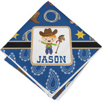 Blue Western Cloth Napkin w/ Name or Text