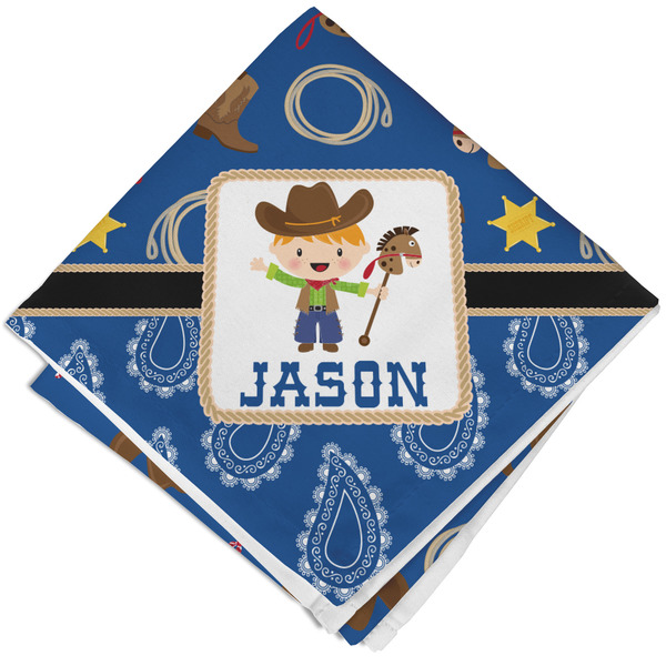 Custom Blue Western Cloth Napkin w/ Name or Text