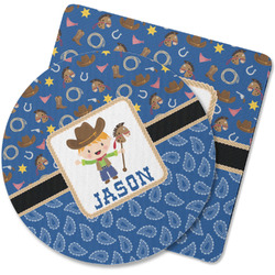 Blue Western Rubber Backed Coaster (Personalized)