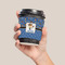 Blue Western Coffee Cup Sleeve - LIFESTYLE