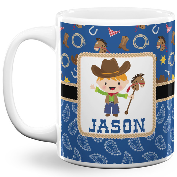 Custom Blue Western 11 Oz Coffee Mug - White (Personalized)