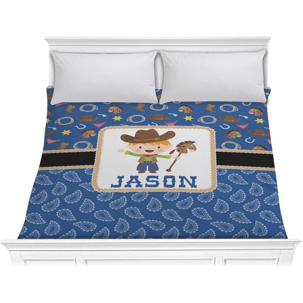 Custom Blue Western Comforter - King (Personalized)