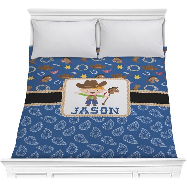 Custom Blue Western Comforter - Full / Queen (Personalized)