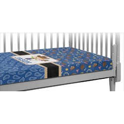 Blue Western Crib Fitted Sheet (Personalized)