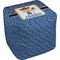 Blue Western Cube Poof Ottoman (Top)