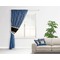 Blue Western Curtain With Window and Rod - in Room Matching Pillow