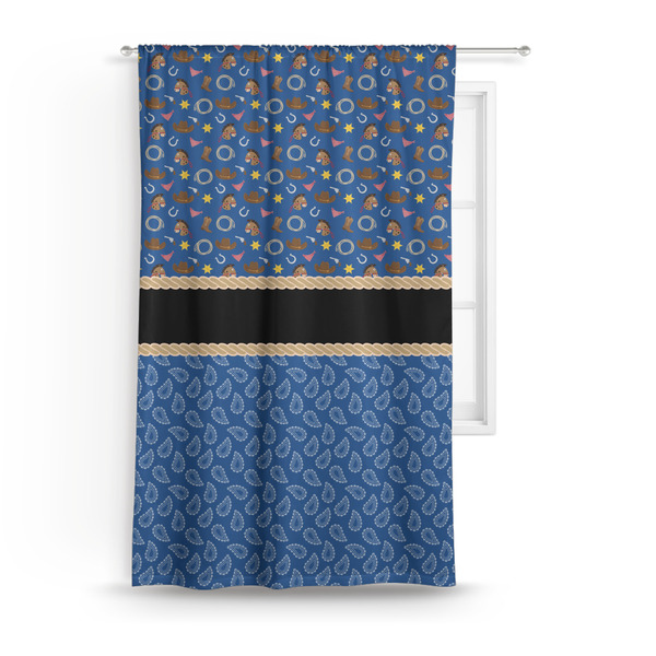 Custom Blue Western Curtain Panel - Custom Size