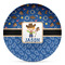 Blue Western Microwave Safe Plastic Plate - Composite Polymer (Personalized)