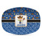 Blue Western Plastic Platter - Microwave & Oven Safe Composite Polymer (Personalized)