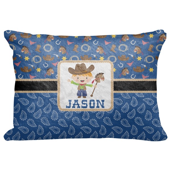 Custom Blue Western Decorative Baby Pillowcase - 16"x12" (Personalized)
