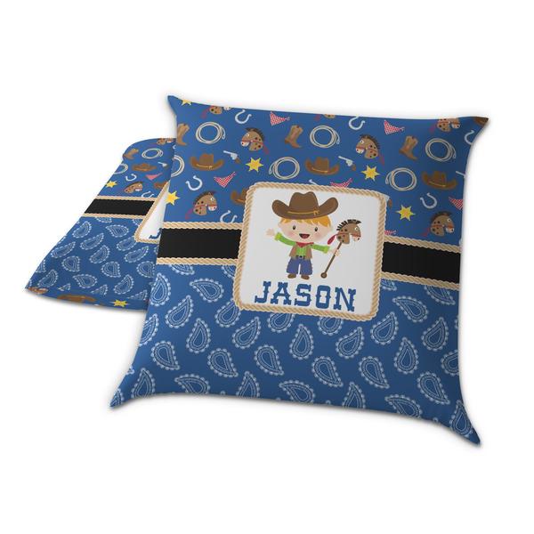 Blue Western Decorative Pillow Case - TWO