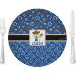 Blue Western 10" Glass Lunch / Dinner Plates - Single or Set (Personalized)