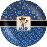 Blue Western Melamine Plate (Personalized)