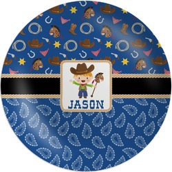 Blue Western Melamine Plate (Personalized)