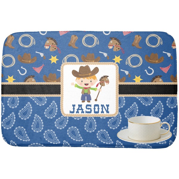 Blue Western Dish Drying Mat
