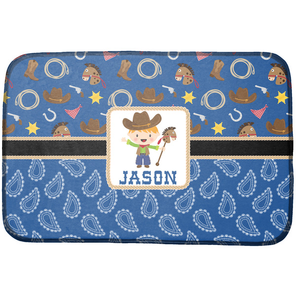Custom Blue Western Dish Drying Mat (Personalized)