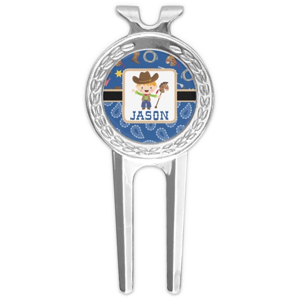 Custom Blue Western Golf Divot Tool & Ball Marker (Personalized)
