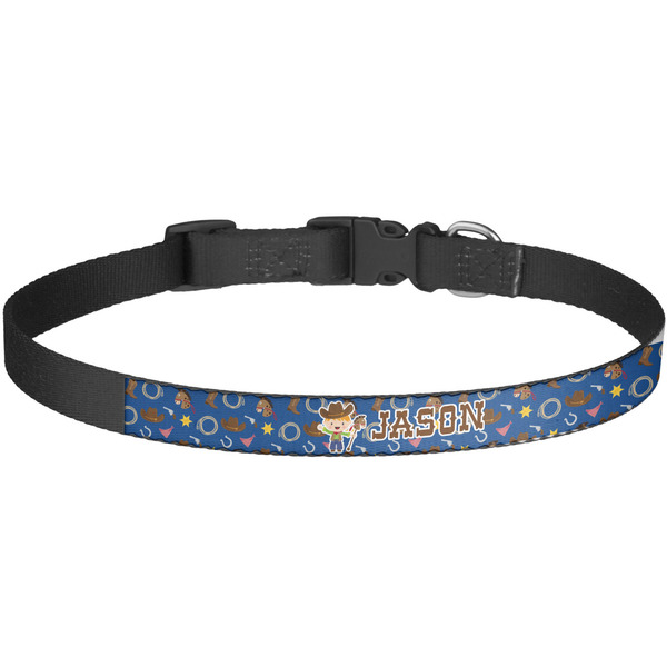 Custom Blue Western Dog Collar - Large (Personalized)