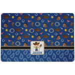 Blue Western Dog Food Mat w/ Name or Text