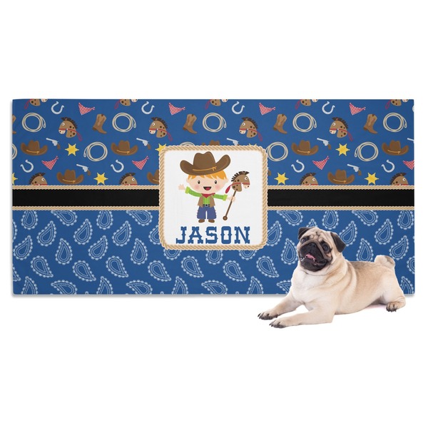 Custom Blue Western Dog Towel (Personalized)