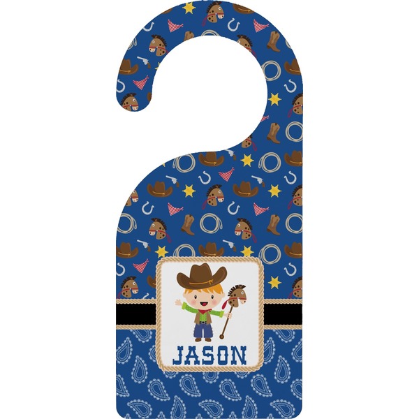Custom Blue Western Door Hanger (Personalized)