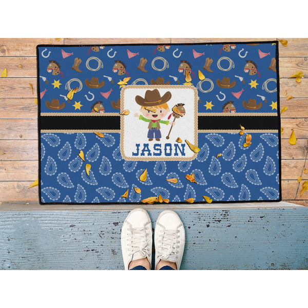 Blue Western Door Mat - LIFESTYLE (Med)