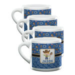 Blue Western Double Shot Espresso Cups - Set of 4 (Personalized)