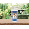 Blue Western Double Wall Tumbler with Straw Lifestyle