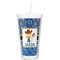 Blue Western Double Wall Tumbler with Straw