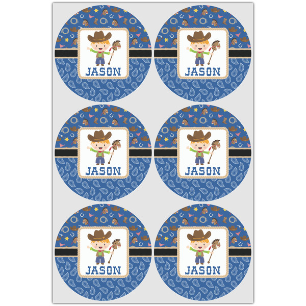 Blue Western Drink Topper - Large - Set of 6