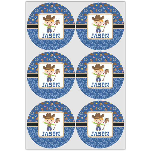 Blue Western Drink Topper - XLarge - Set of 6