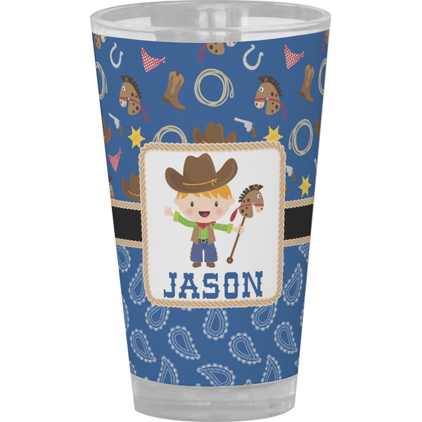 Custom Blue Western Pint Glass - Full Color (Personalized)