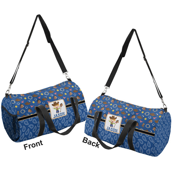Blue Western Duffle bag large front and back sides