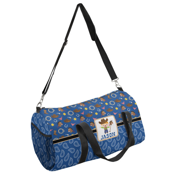 Custom Blue Western Duffel Bag - Large (Personalized)