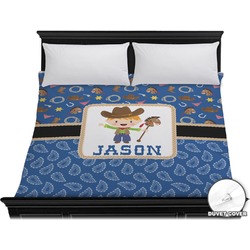 Blue Western Duvet Cover - King (Personalized)