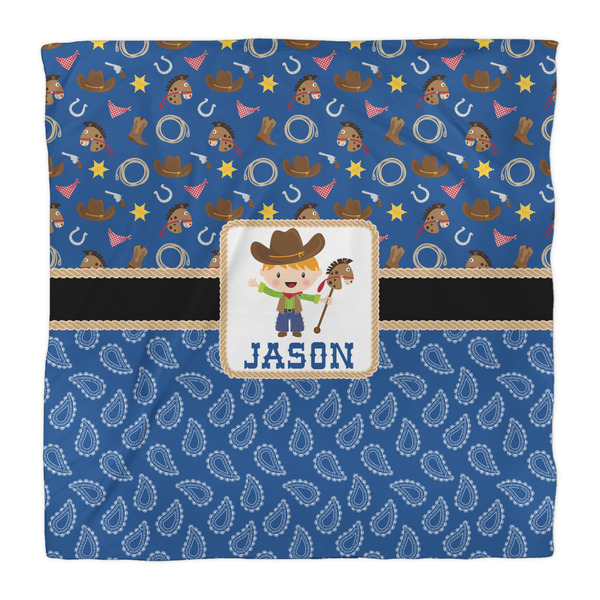 Blue Western Duvet Cover - Queen - Front