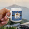 Blue Western Espresso Cup - 3oz LIFESTYLE (new hand)