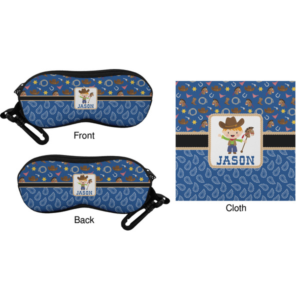 Blue Western Eyeglass Case & Cloth (Approval)