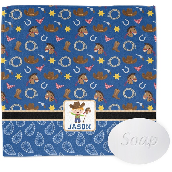 Custom Blue Western Washcloth (Personalized)