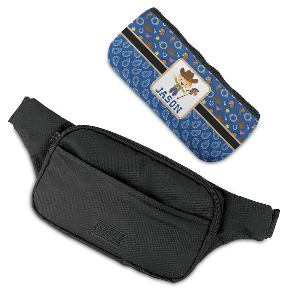 Blue Western Fanny Packs - FLAT (flap off)
