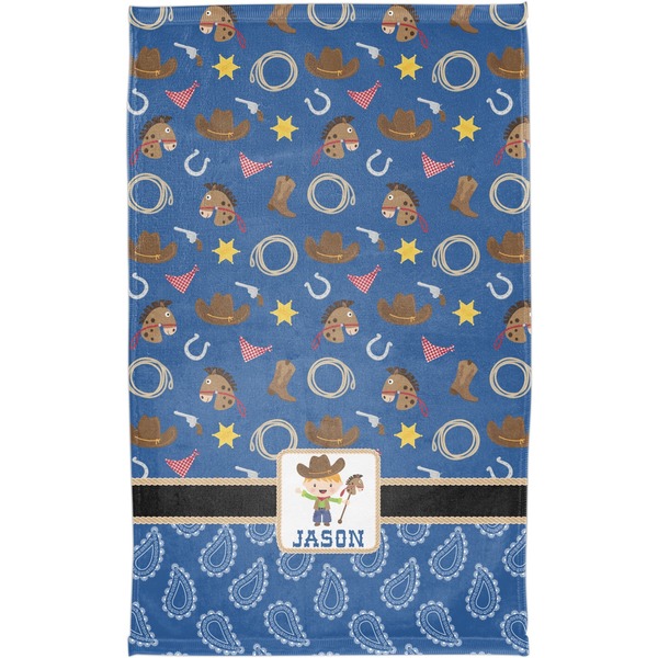 Blue Western Finger Tip Towel - Full View